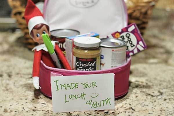 Easy Elf on the Shelf ideas for lunch