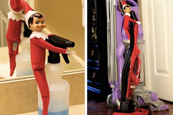 Elf on the shelf with spray gun