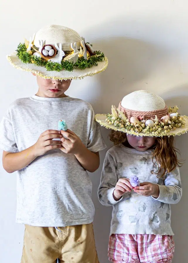 paper plate easter hats