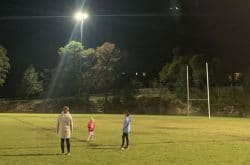 Exercising after dark! North Shore Sports Fields & Ovals with lights on at night