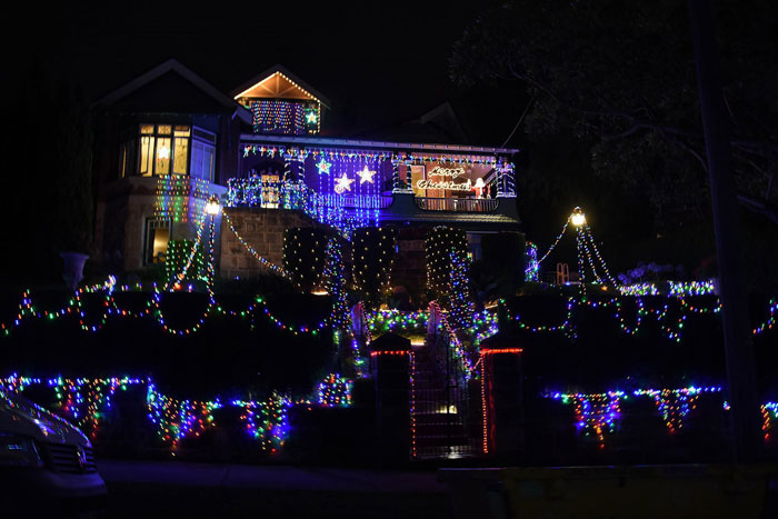 Spectacular Christmas lights on Prince Albert Avenue in Mosman